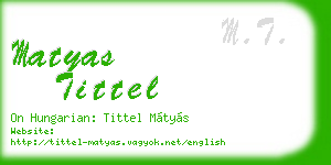 matyas tittel business card
